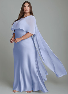 Azazie Stefania Bridesmaid Dresses Ice A-Line Stretch Satin Dress image10