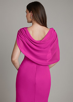 Azazie Hadley Robes de demoiselle d'honneur Robe Sirène en Mousseline de soie Plissée Fuchsia image7