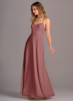 Azazie Mei Bridesmaid Dresses Desert Rose A-Line Chiffon Dress image4