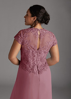 Azazie Junie Moeder van de bruid jurken A-Lijn Jurk van Chiffon Kant Vintage Mauve image9