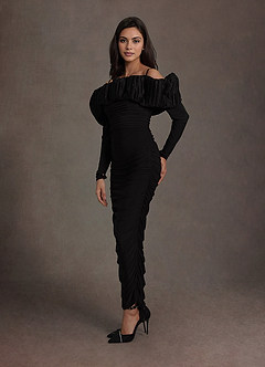 Tate Black Off Shoulder Maxi Dress image4