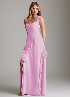 Azazie Sloane Bridesmaid Dresses Candy Pink A-Line Sweetheart Neckline Chiffon Dress image1