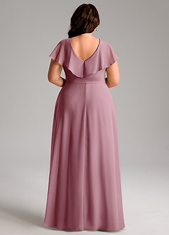 Azazie Lainey Bridesmaid Dresses Vintage Mauve A-Line with Pockets Chiffon Dress image9