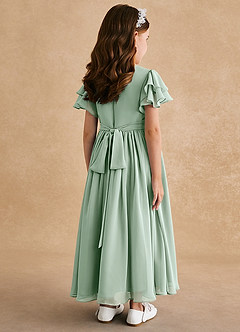 Azazie Ali Flower Girl Dresses Agave A-Line Pleated Chiffon Dress image2