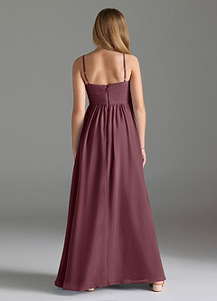 Azazie Alia Junior Sangria A-Line Pleated Chiffon Dress image2