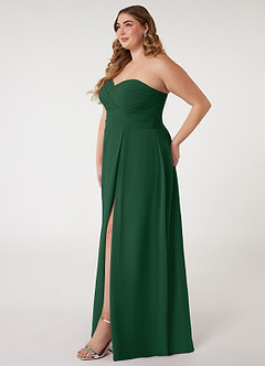 Azazie Arabella Allure Brautjungfernkleider Wandelbar A-Linie Herzausschnitt Chiffon Kleid Dunkelgrün image16