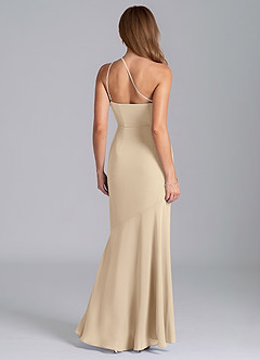 Azazie Tilla Bridesmaid Dresses Champagne Mermaid One Shoulder Chiffon Dress image2