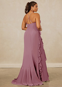 Christian Siriano Bridal for Azazie 1006 Bridesmaid Dresses Vintage Mauve Mermaid Ruched Chiffon Dress image15