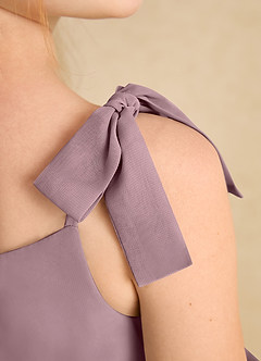 Azazie Jaci Blumenmädchenkleider A-Linie Spaghetti Riemen Chiffon Kleid Altrosa image8