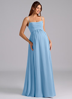 Azazie Saige Maternity Bridesmaid Dresses A-Line Pleated Chiffon Floor-Length Dress image7