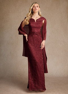 Azazie Warren Mother of the Bride Dresses Ruby A-Line Pleated Metallic Mesh Dress image5