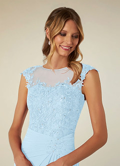 Azazie Libby Mother of the Bride Dresses Sky Blue A-Line Scoop Sequins Chiffon Dress image5
