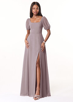Azazie Alani Bridesmaid Dresses Dusk A-Line Square Neckline Chiffon Dress image1