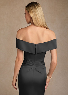Azazie Laredo vestidos de madre de la novia Vestido de Negro de Satén Elástico de Sirena con Vestidos sin tirantes image7