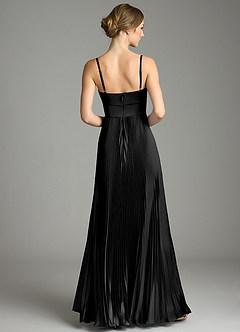 Azazie Akiko Bridesmaid Dresses Black A-Line Sweetheart Neckline Stretch Satin Dress image7