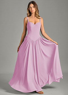 Azazie Evadina Suknie dla druhen Linia A Gorset Szyfon Do ziemi Sukienka image1