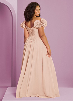Barbie ♥ Azazie Bridesmaid Dresses English Rose A-Line Off the Shoulder Chiffon Convertible Dress image19