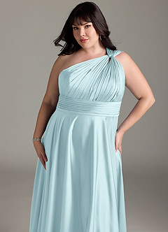 Azazie Charlize Suknie dla druhen Linia A Jedno ramię Satyna elastyczna Do ziemi Sukienka image14