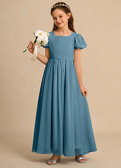Azazie Joss Flower Girl Dresses Bermuda A-Line with Sleeves Chiffon Dress image9