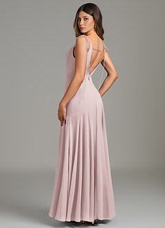 Azazie Dawn Bridesmaid Dresses Blushing Pink Mermaid Pleated Chiffon Dress image2