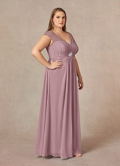 Azazie Star Mother of the Bride Dresses Dusty Rose A-Line V-Neck sequins Chiffon Dress image9