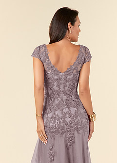Azazie Romy Mother of the Bride Dresses Dusk Mermaid V-Neck Sequins Tulle Dress image6