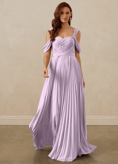 Christian Siriano Bridal for Azazie 1013 Bridesmaid Dresses Frosted Lilac A-Line Off the Shoulder Chiffon Dress image9