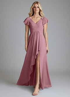 Azazie Omari Bridesmaid Dresses Vintage Mauve A-Line Chiffon Dress image3