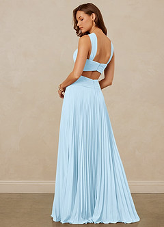 Christian Siriano Bridal for Azazie 1009 Brautjungfernkleider A-Linie Plissee Chiffon Kleid Himmelblau image3