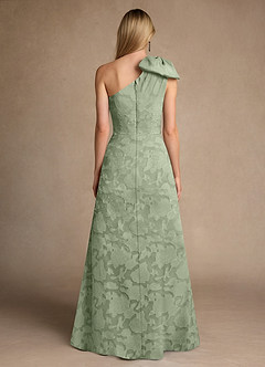 Azazie Easton Mother of the Bride Dresses Dusty Sage Ball-Gown One Shoulder Floral Burnout Dress image2