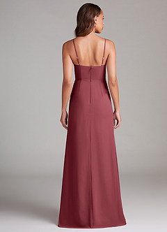 Azazie Maci Brautjungfernkleider Etui Plissee Chiffon Kleid Merlot image7