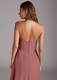 Azazie Wren Brautjungfernkleider A-Linie Schulterfrei Chiffon Kleid Amethyst image8