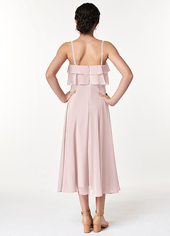Azazie Ensley Junior Blushing Pink A-Line Pleated Chiffon Dress image2