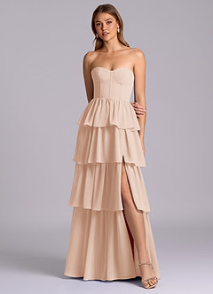 Azazie Faye Bridesmaid Dresses English Rose A-Line Sweetheart Neckline Chiffon Dress image4