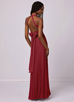 Barbie ♥ Azazie Bridesmaid Dresses Pomegranate A-Line Pleated Chiffon Dress image6