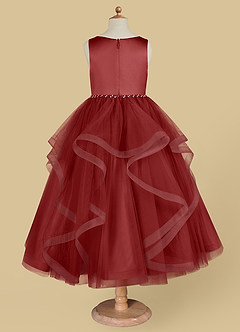 Azazie Sofia Flower Girl Dresses Rust A-Line Beaded Tulle Dress image6