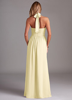 Azazie Avary Bridesmaid Dresses Lemon Sorbet A-Line Pleated Chiffon Dress image8