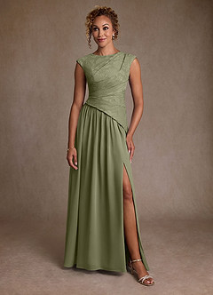 Azazie Kalleen Mother of the Bride Dresses Pistachio A-Line Pleated Chiffon Dress image5