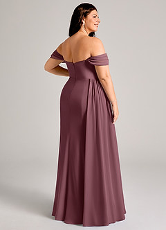 Azazie Amyra Bridesmaid Dresses Sangria Sheath Off the Shoulder Chiffon Convertible Dress image14