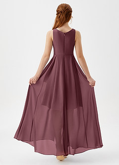 Azazie Lizette Junior Sangria A-Line Pleated Chiffon Dress image5