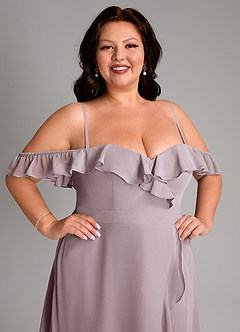 Azazie Lyra Bridesmaid Dresses Dusk A-Line Chiffon Convertible Dress image17