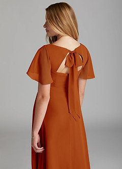 Azazie Kimber Junior Paprika A-Line Pleated Chiffon Dress image4