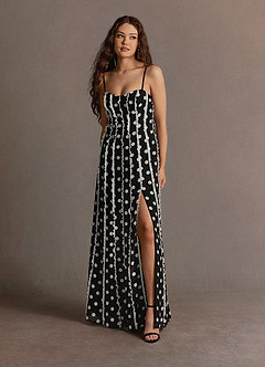 Savannah White And Black Polka Dot Ruffle Maxi Dress image4