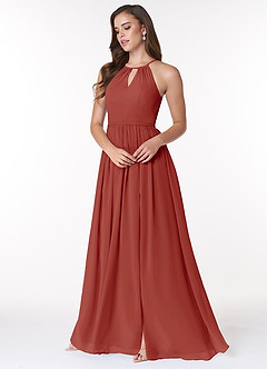 Azazie Mallory Final Sale A-Line Pleated Chiffon Floor-Length Dress image3