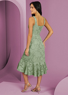 Barbie ♥ Azazie Abiti da Damigella Abito A-Line in Burnout Floreale Con Tasche Verde Salvia image8