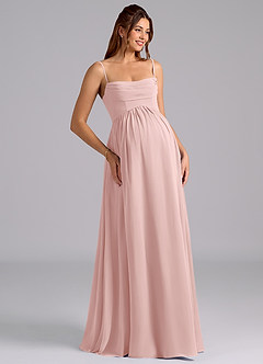 Azazie Saige Abiti da damigella d'onore premaman Abito A-Line Plissettato Chiffon Floor-Length image7