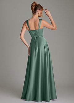 Azazie Azaria Brautjungfernkleider A-Linie Korsett Stretch-Satin Kleid Eukalyptus image5