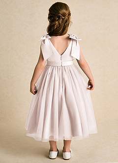 Azazie Serene Flower Girl Dresses Rose Petal Ball-Gown Bow Matte Satin Dress image6