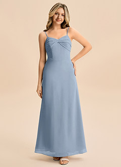 Azazie Jordyn Junior Linia A Dekolt w kształcie serca Szyfon Długość podłogi Młodsza druhna Sukienka image1