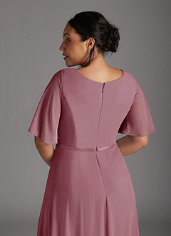 Azazie Tricia Mother of the Bride Dresses Vintage Mauve A-Line V-Neck Pleated Chiffon Dress image12